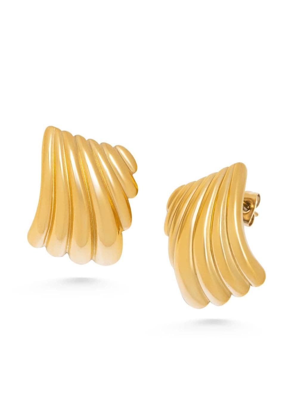 Nialaya Jewelry Geometric Wing oorbellen met hanger - Goud