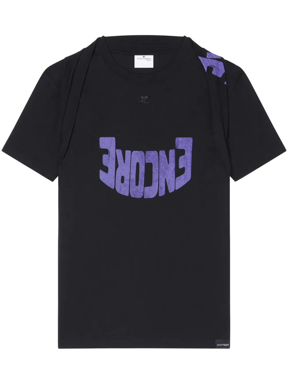 Courrèges T-shirt met print Zwart