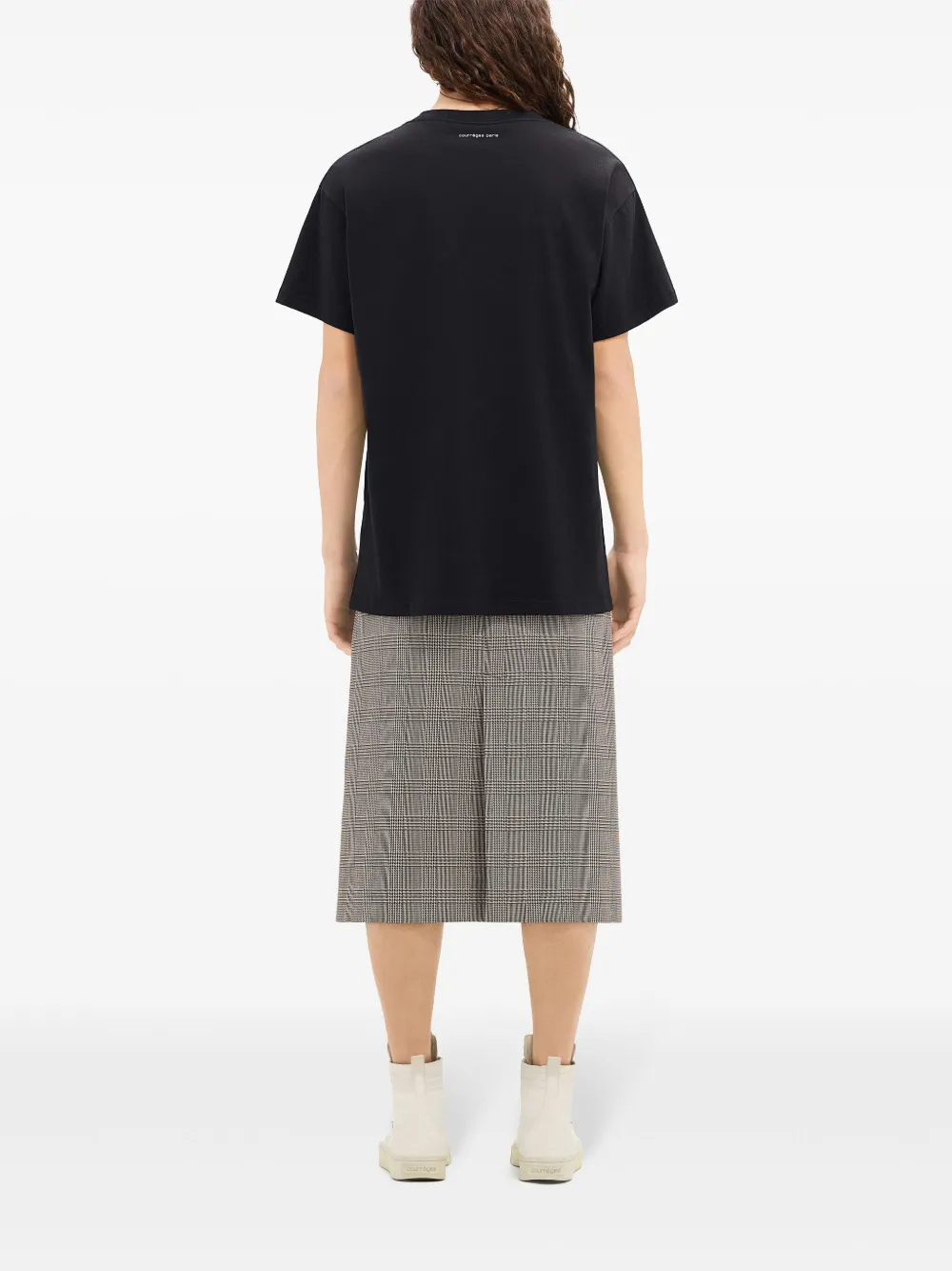 Courrèges Lovers katoenen T-shirt verfraaid met rits Zwart