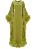 Taller Marmo Moonbar eather-trim kaftan dress - Green