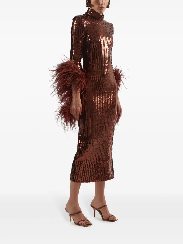 Taller Marmo Del Rio Disco Sequinned Midi Dress - Brown