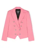 Balmain Kids Coin-engraved double-breasted blazer - Pink