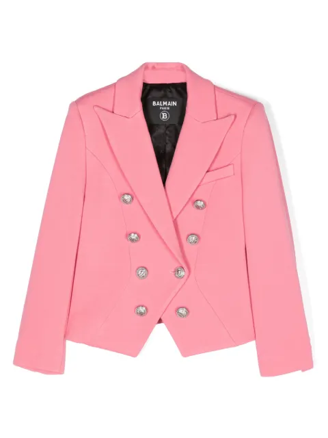 Balmain Kids Coin-engraved double-breasted blazer