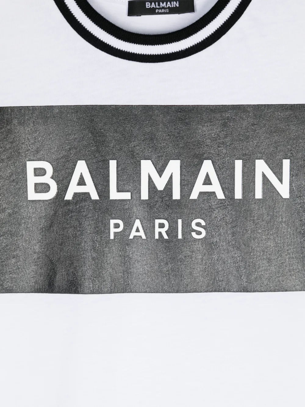 Balmain Kids Katoenen T-shirt met logoprint Wit