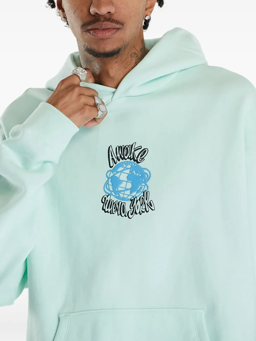 Awake NY Hoodie met logoprint Groen
