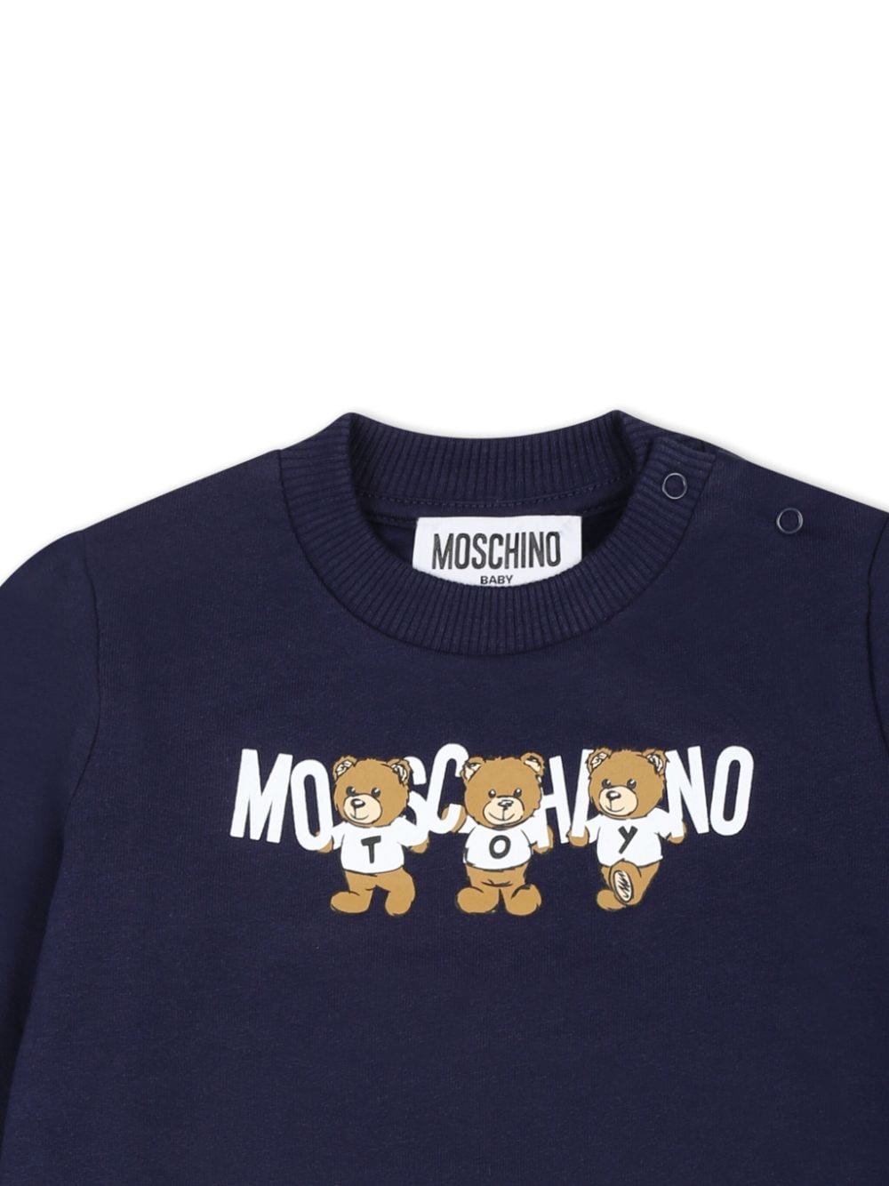 Shop Moschino Teddy-print Cotton Sweatshirt In Blue