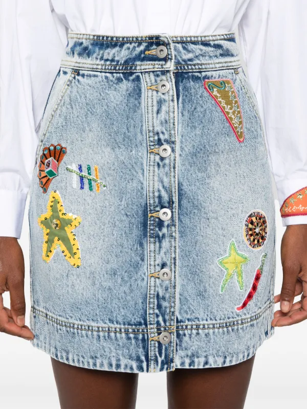 ALEMAIS Jackpot Denim Skirt | Blue | FARFETCH JO