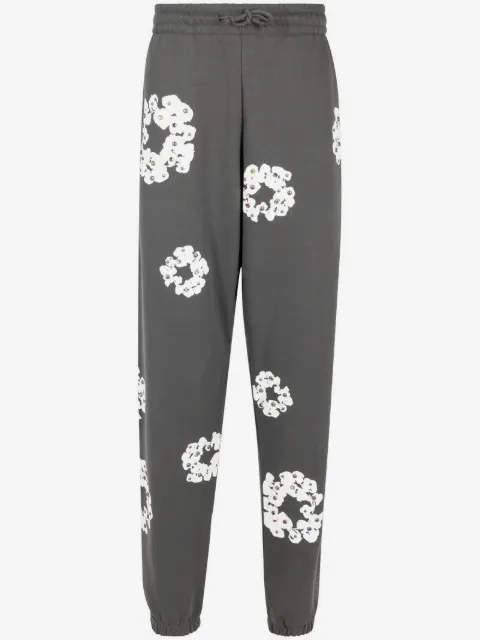 Denim Tears Jogginghose mit Strass-Cotton-Wreath-Print