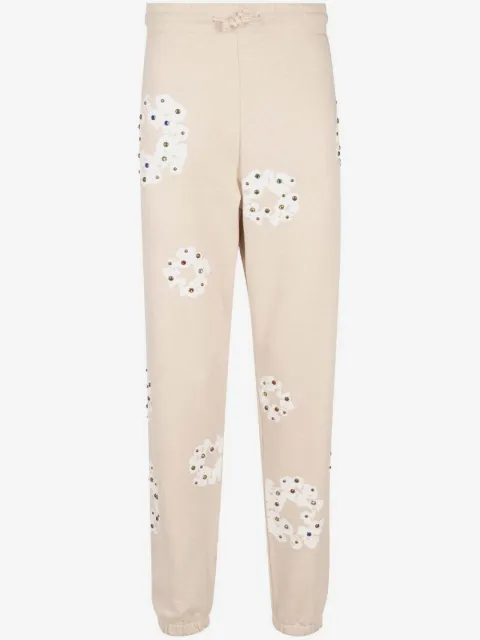 Denim Tears Rhinestone Cotton Wreath-print track pants