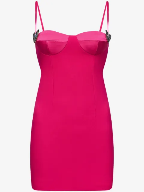 AREA heart-motif twill mini dress