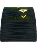 AREA cut-out ruched miniskirt - Green