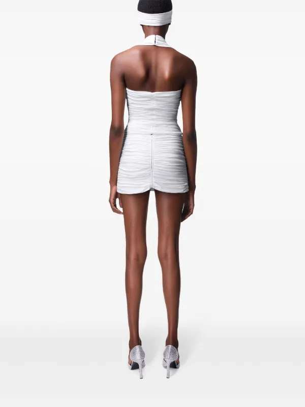 AREA Heart Ruched Halter Top | White | FARFETCH