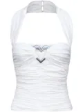 AREA Heart ruched halter top - White