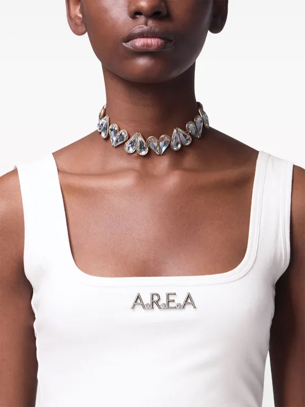 特別な日に Self Portrait ゴールドクリスタルリンクチョーカー AREA クリスタル チョーカー | ゴールドトーン | FARFETCH JP
