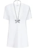 AREA butterfly-charm T-shirt dress - White