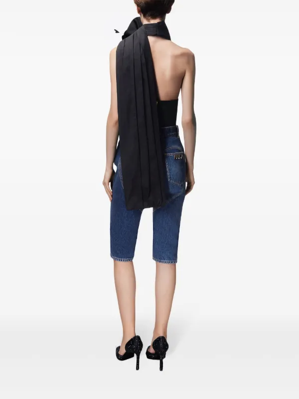AREA Flower Corsage Halter Top | Black | FARFETCH