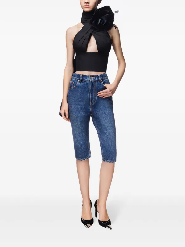 インナー・ルームウェアその他 Corsage Ruched Top AREA Flower Corsage Halter Top | Black | FARFETCH