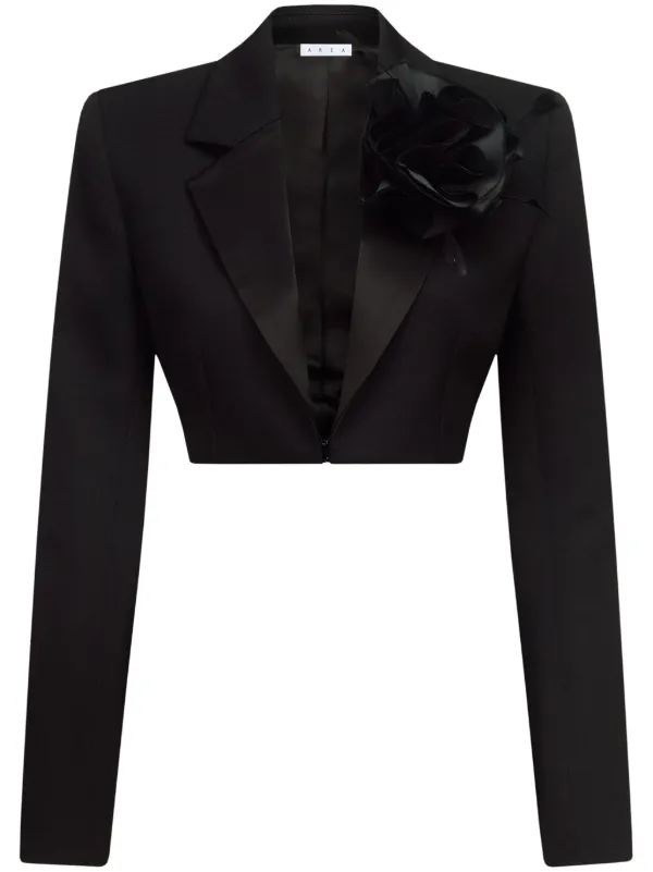 【送料&関税込】ChloAC Cropped Blazer Toga wool-blend Cropped Blazer | Grey | FARFETCH