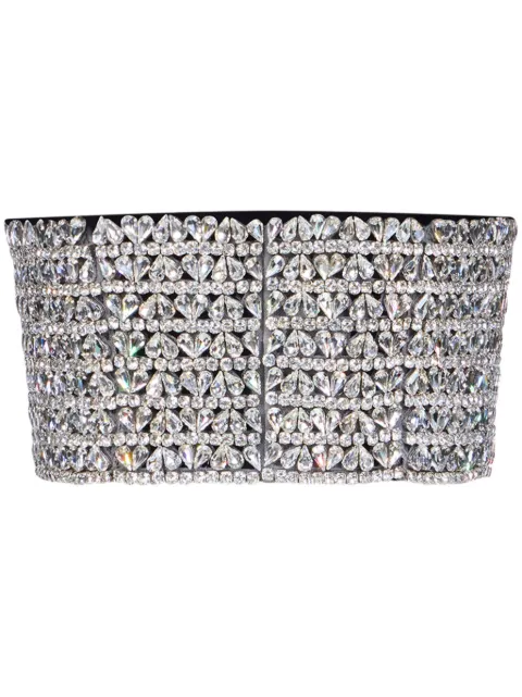 AREA bandeau con corazón de cristal bordado