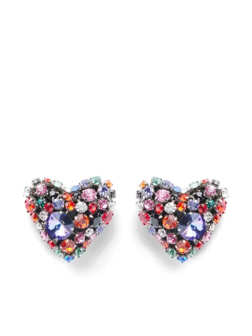 Boucles d'oreilles Cluster Heart serties de cristaux - AREA - Modalova