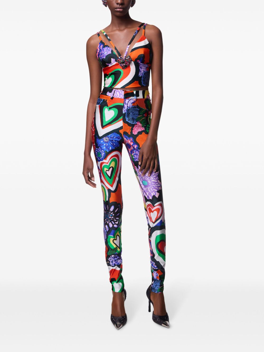 AREA Legging met hartprint - Groen