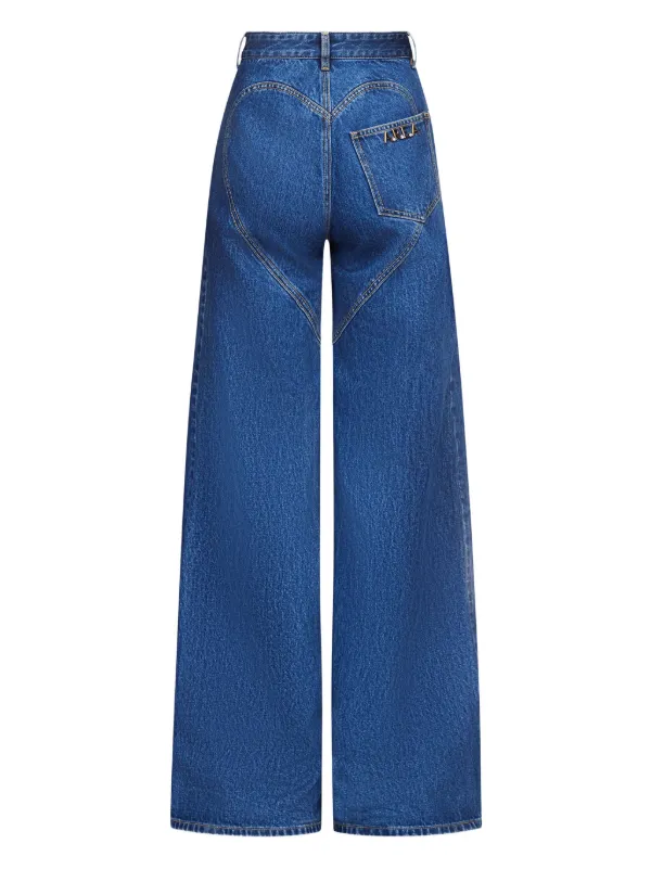 AREA Heart cut-out wide-leg Jeans | Blue | FARFETCH