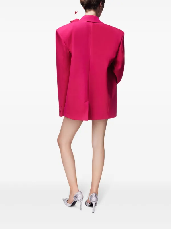 AREA Flower Corsage Oversized Blazer Pink FARFETCH IN