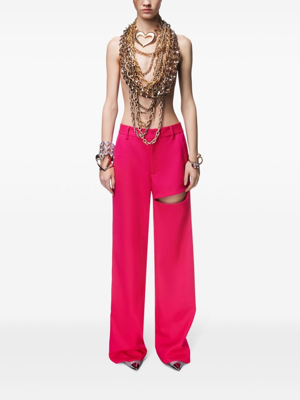 AREA Broek met asymmetrische split - Roze