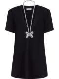 AREA butterfly-charm shirt dress - Black