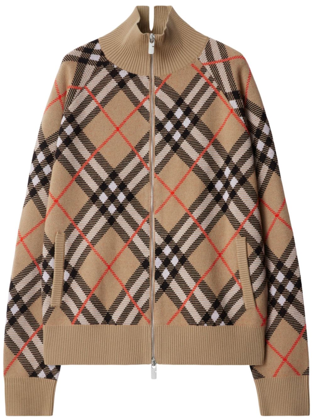 Burberry Vintage Check Zip-up Cardigan In Neutral