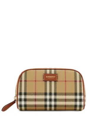 Burberry Small Check Travel Pouch Neutrals FARFETCH HK