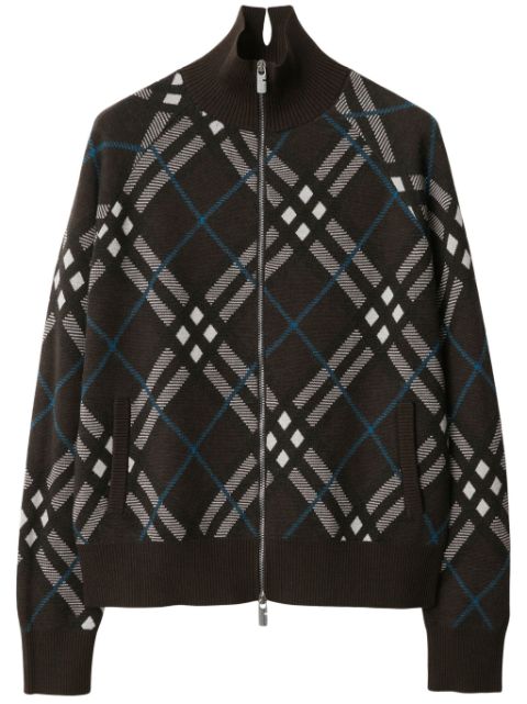 Burberry Check zip-up cardigan Men