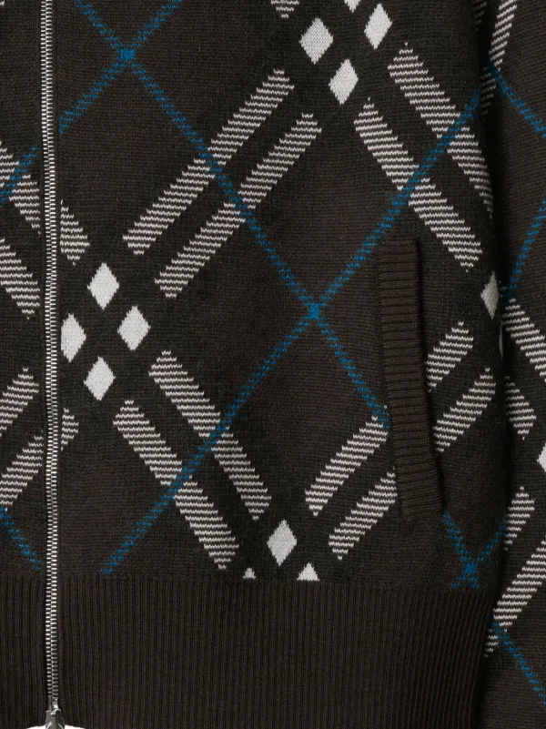 Burberry Check zip-up Cardigan | Brown | FARFETCH