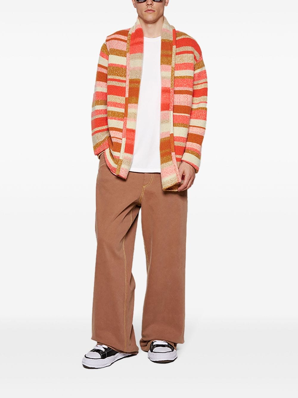 The Elder Statesman Stripe Italy cardigan - Oranje