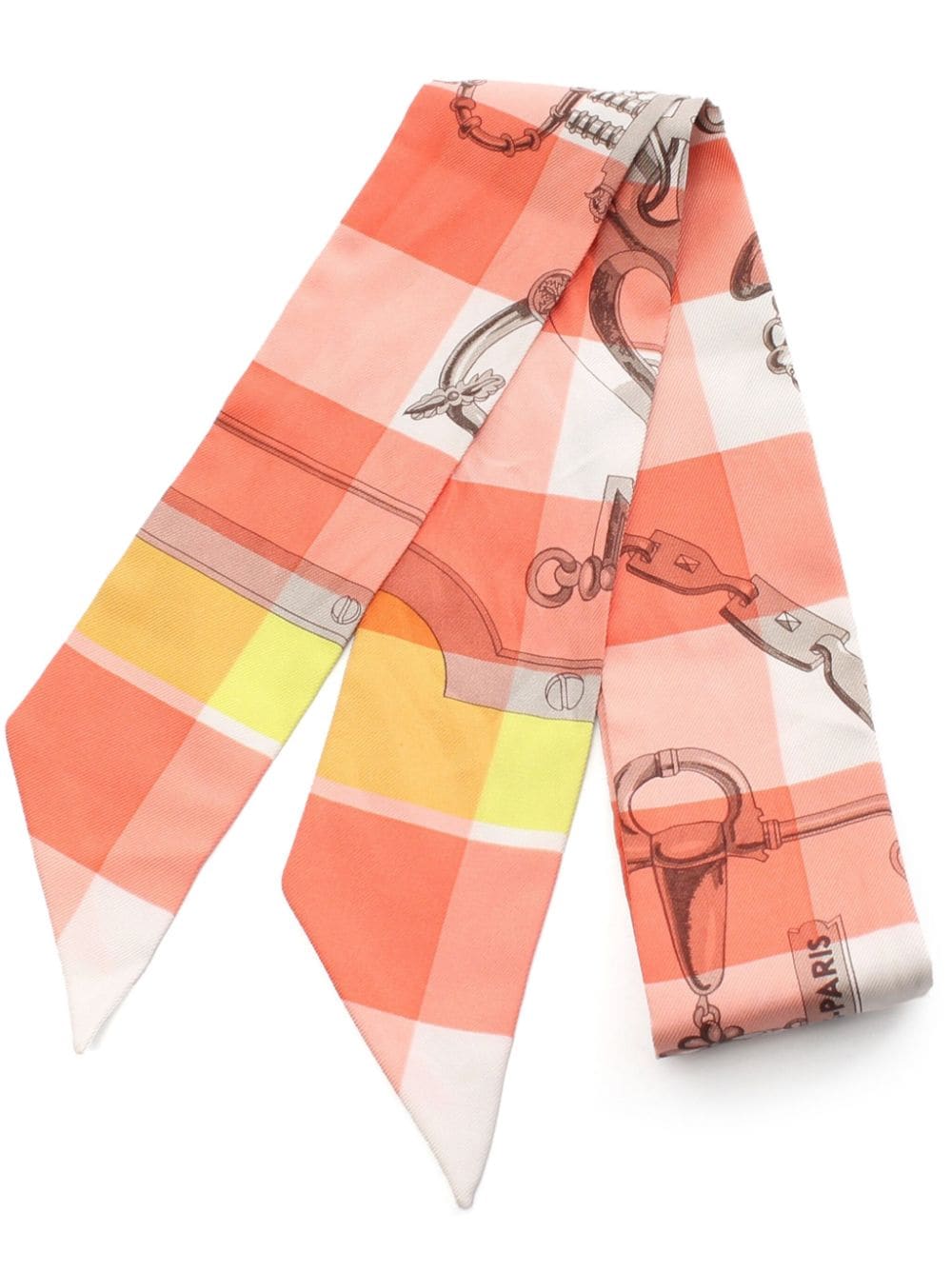 Hermès Pre-Owned 2000s Twilly Mors Et Gourmettes scarf - Arancione