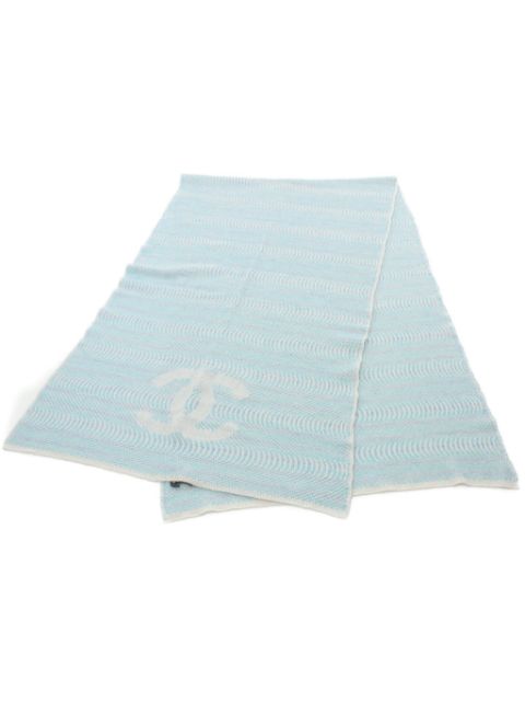 HOT SALE CHANEL 1986-1988 CC cashmere scarf Women