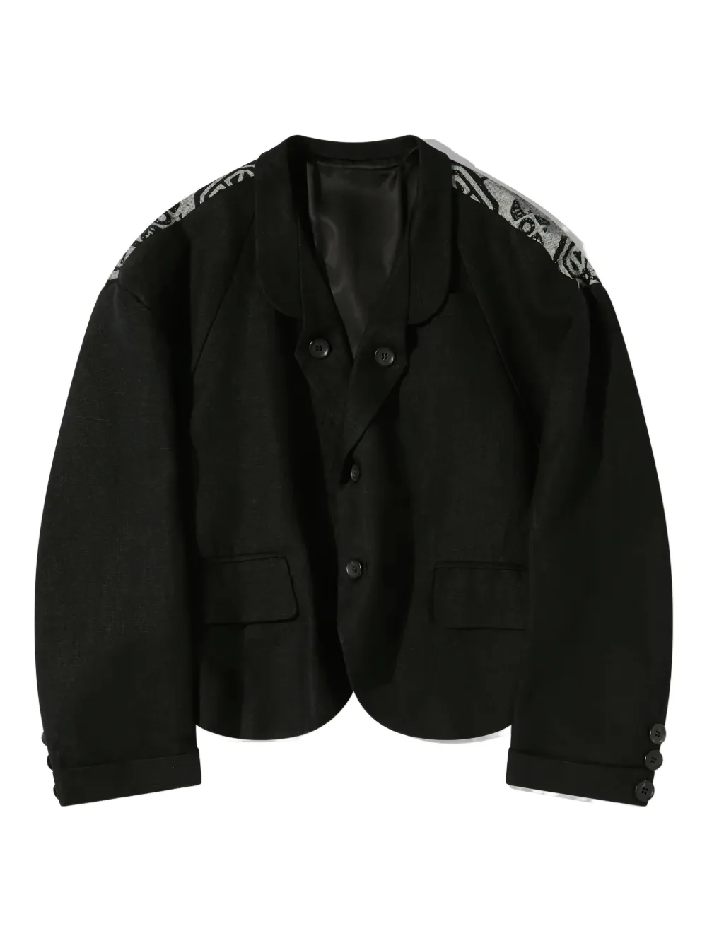 Christopher Nemeth jacquard shoulder jacket | negro | Image 1