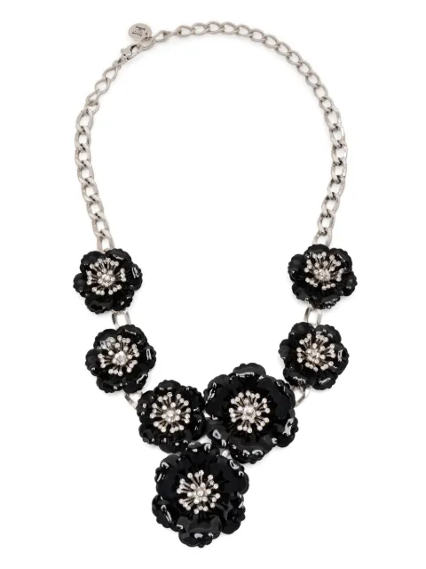 Carolina Herrera metal flower necklace