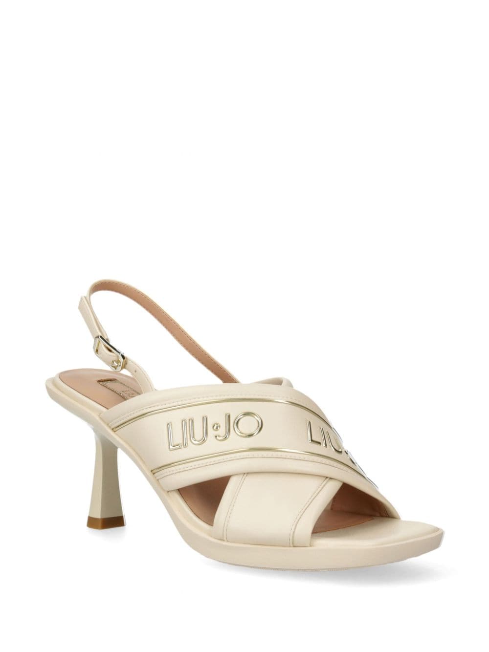 LIU JO 80mm logo-embossed sandals - Beige