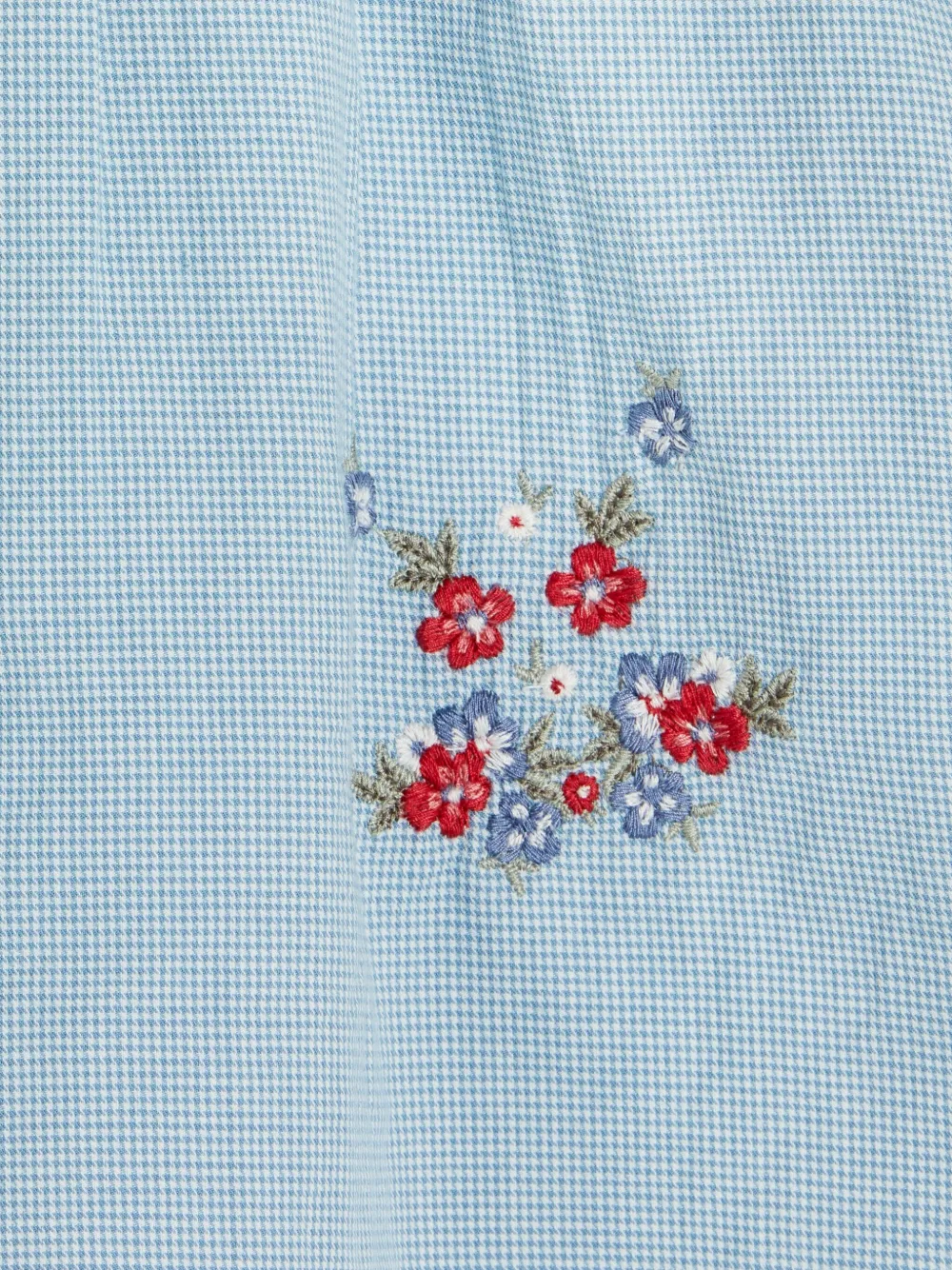 Tartine Et Chocolat Jurk met geborduurde bloemen en gingham ruit Blauw