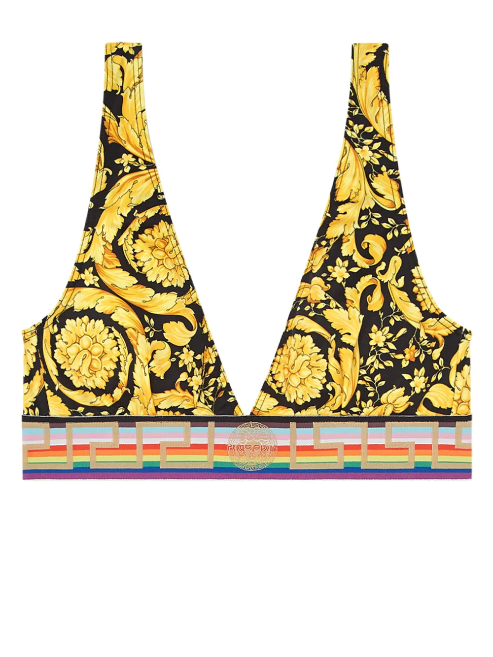 Versace Pride Barocco triangel bikinitop Zwart