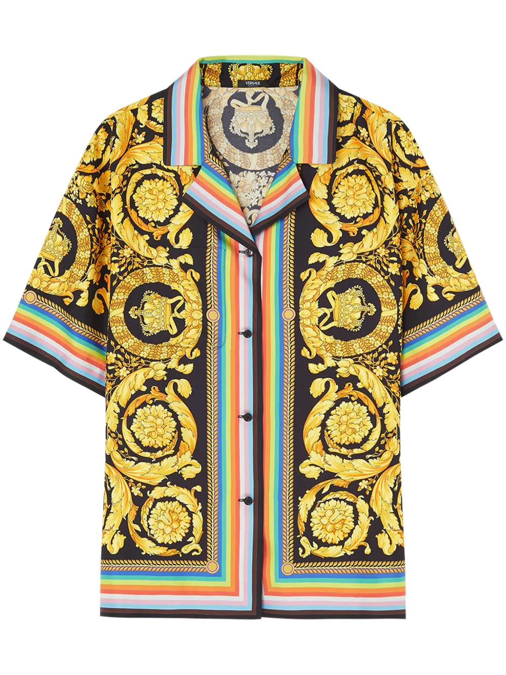Versace Pride Barocco zijden blouse Zwart