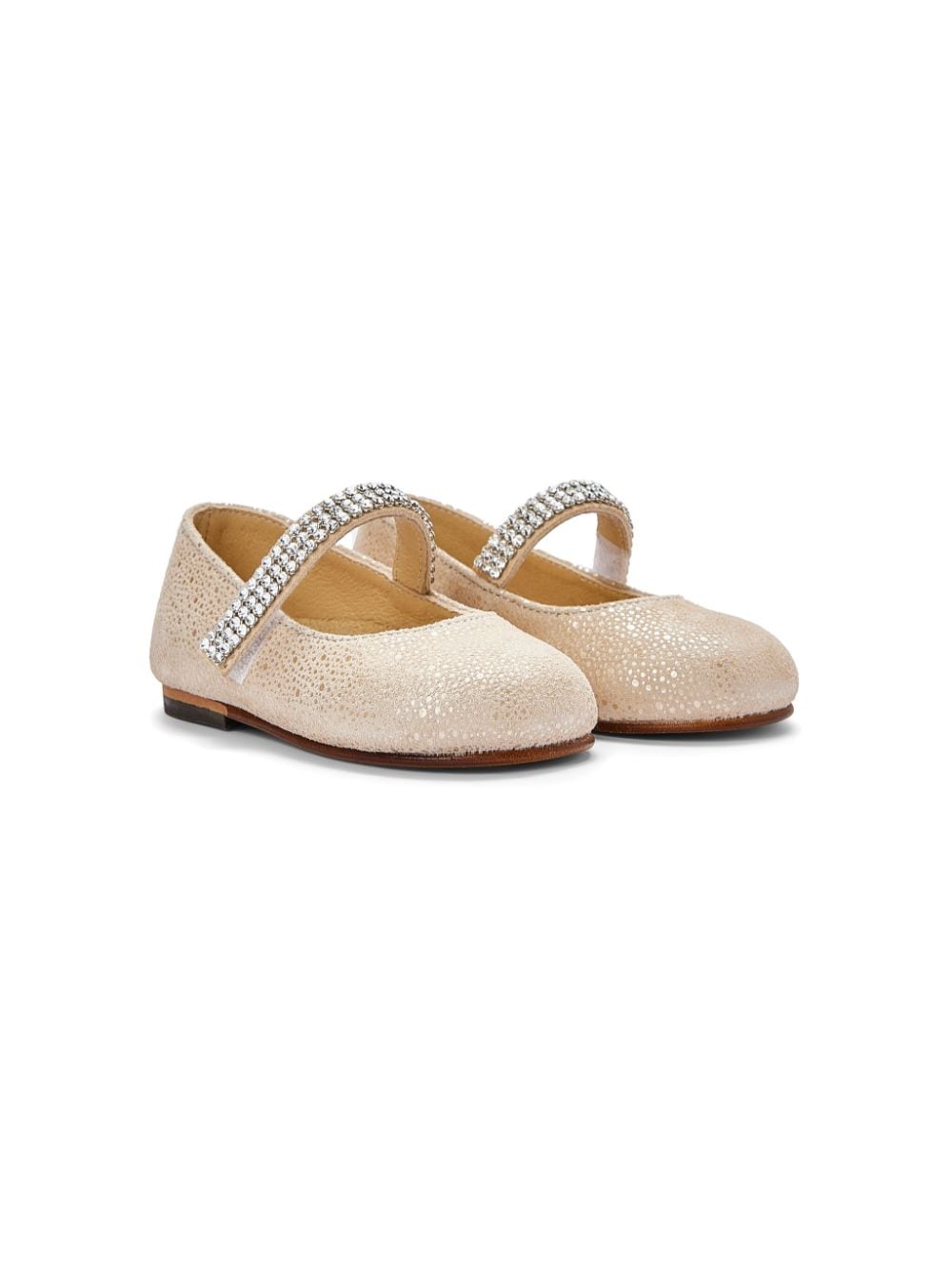 BabyWalker crystal-embellished ballerina shoes Neutrals