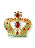 Hzmer Jewelry rhinestone-embellished crown brooch - Gold