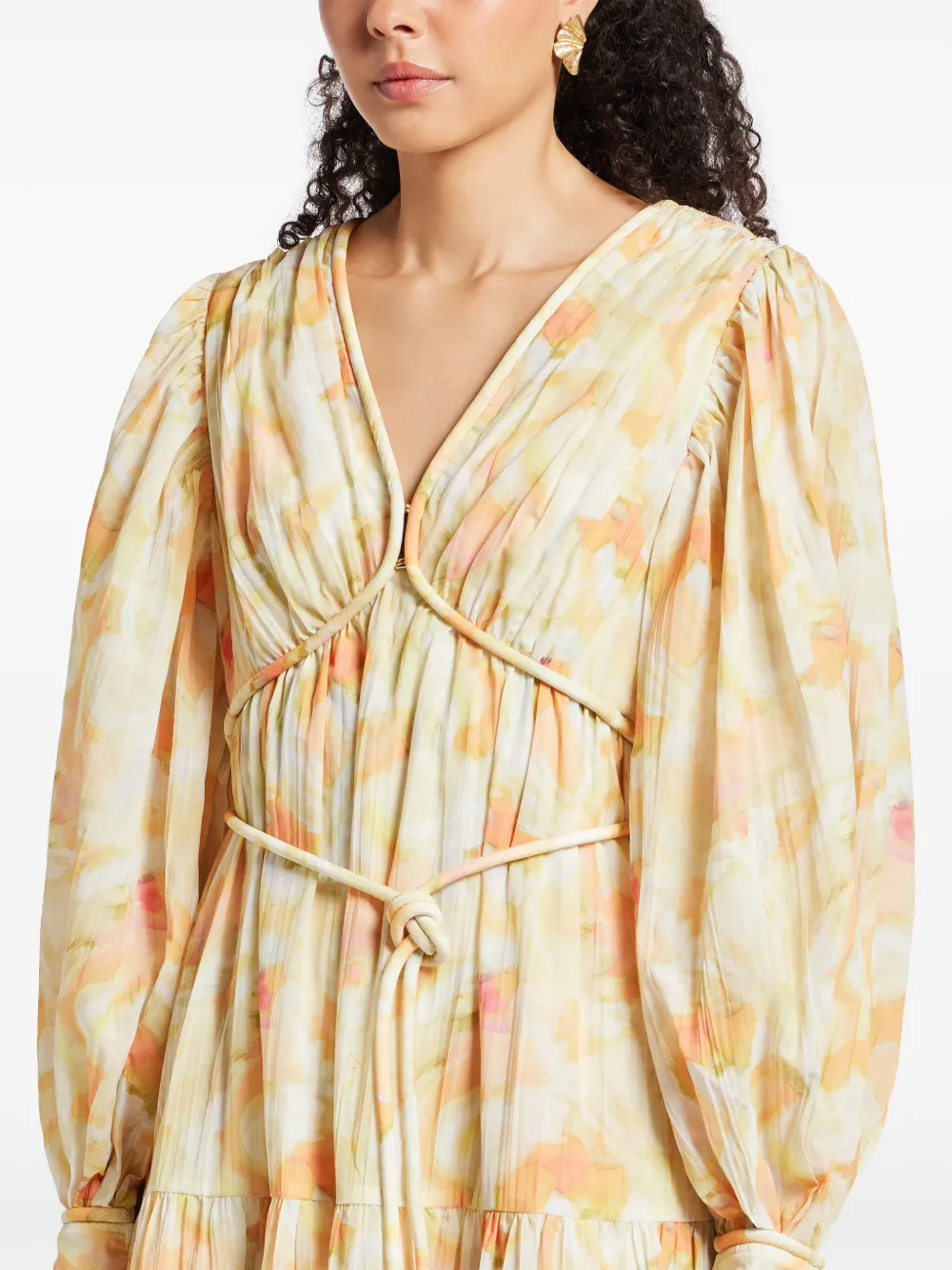Acler Jurk met ruches Beige