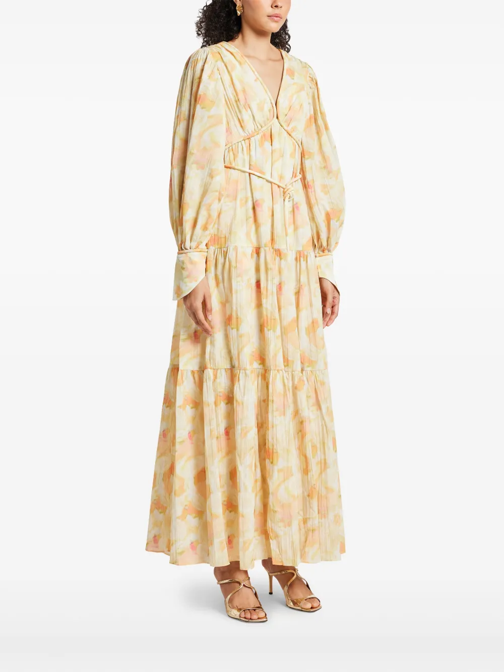 Acler Jurk met ruches Beige