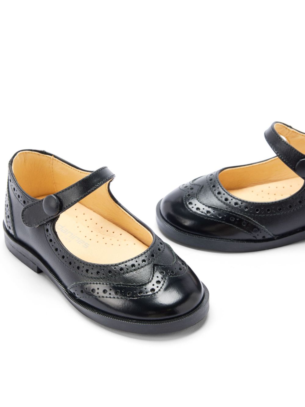 ANDANINES Leren ballerina's met brogue stijl Zwart