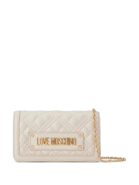 Love Moschino logo-plaque clutch bag WOMEN