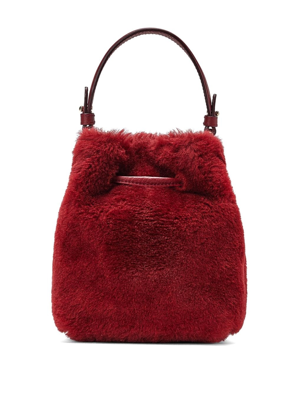 Strathberry shearling bucket bag - Rood