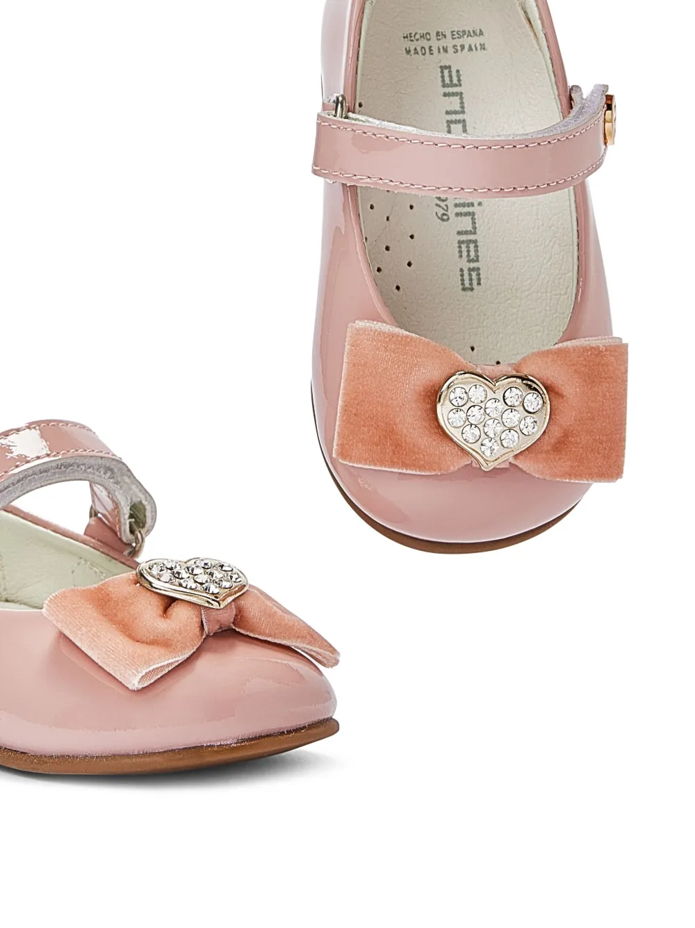 ANDANINES bow-detail leather ballerina shoes Pink